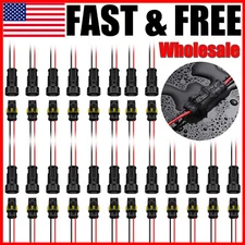 Waterproof Electrical Connector Terminal Wire Connectors Plug 2 Pin Way Lot
