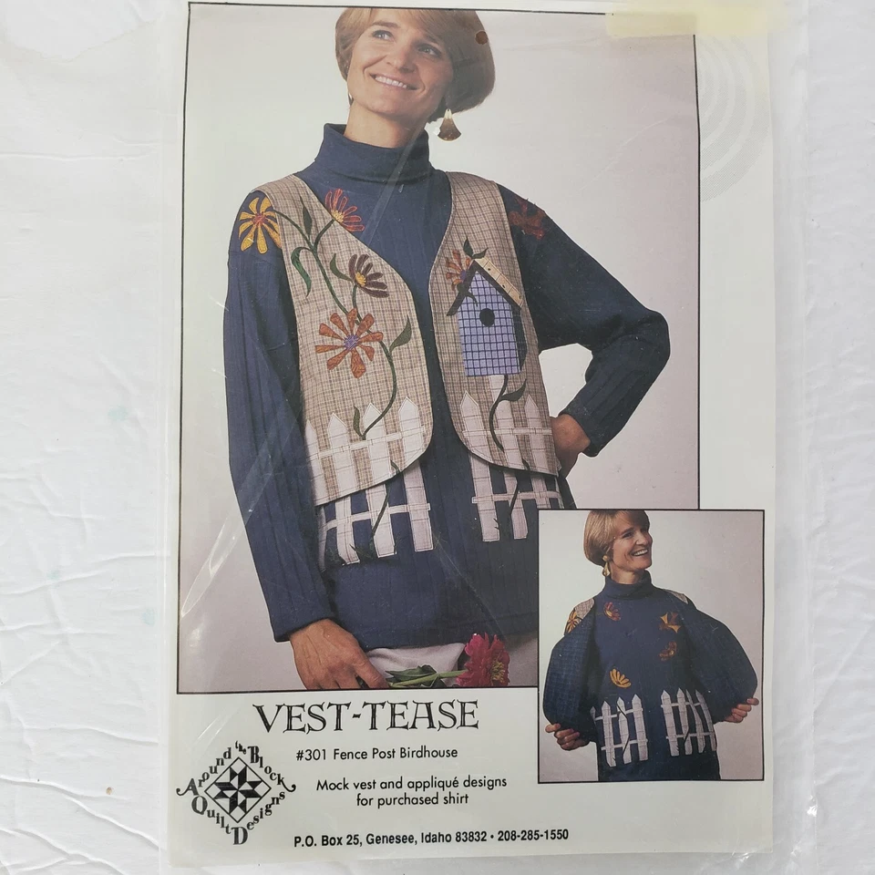 Quilted Applique Vest Sewing Patterns Lot of 10 Patriotic Country Christmas - Image 2 of 4