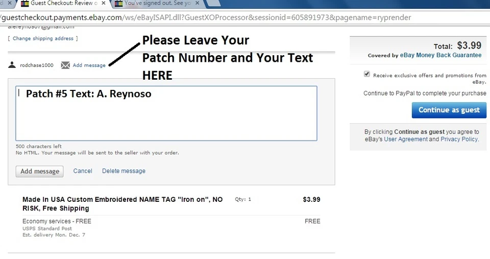 Parche bordado personalizado "LOVET IT OR IT'S FREE", 2 líneas de texto, envío gratuito Foto 4 de 4