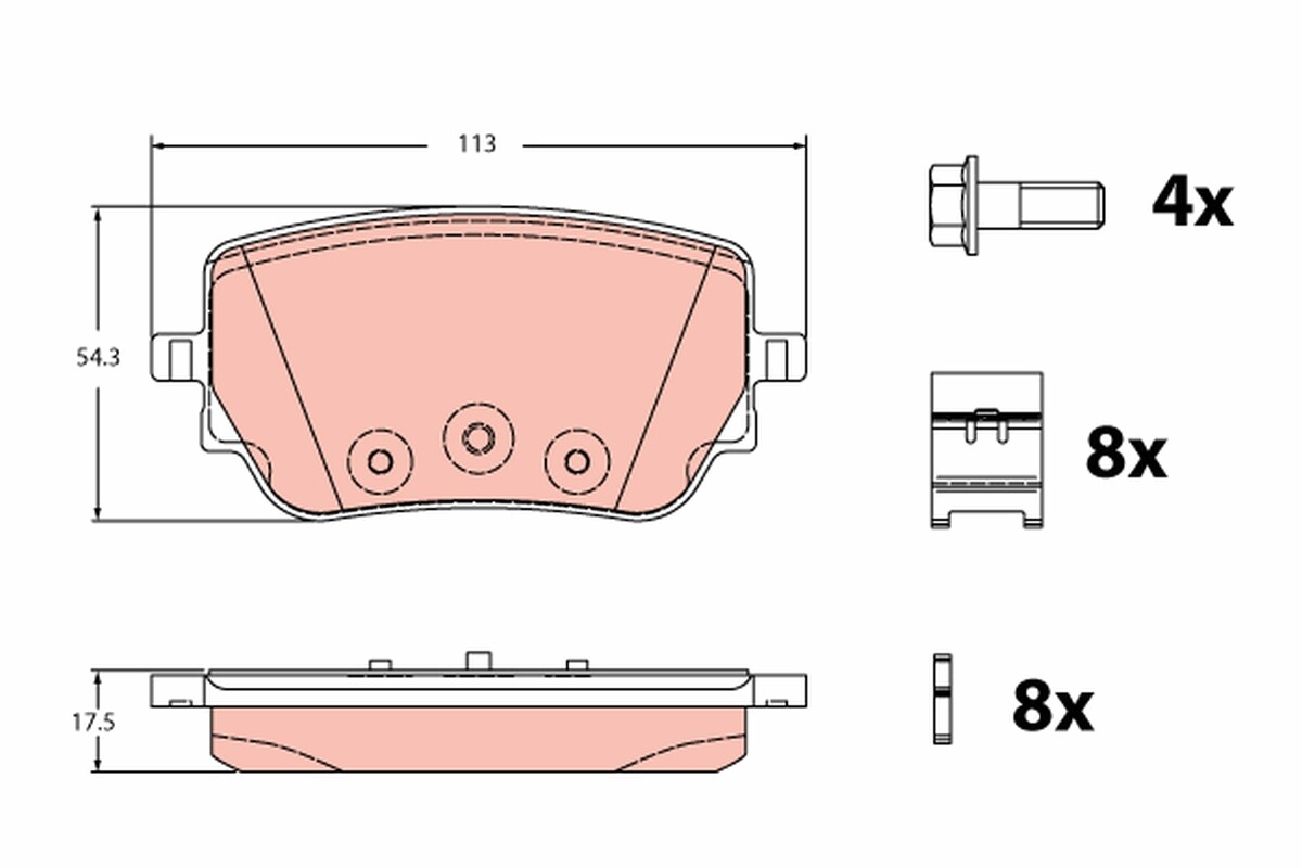 GDB2331 TRW Brake Pad Set, disc brake for MERCEDES-BENZ,MERCEDES-BENZ (BBDC)
