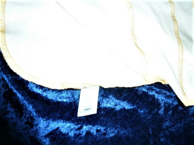 Antigua camiseta de algodón elástico blanca de 1 capa azul marino bebé manta ribete naranja Foto 2 de 3