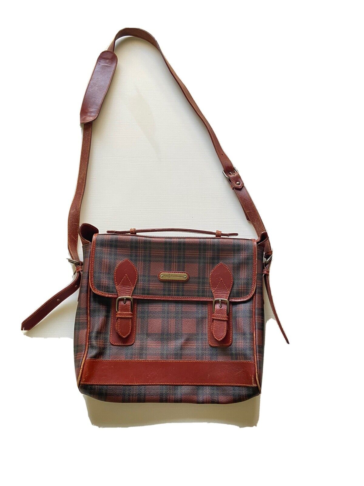 Polo Ralph Lauren: Vintage Blackwatch Red Tartan Briefcase Messenger Bag |  eBay