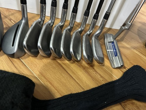 Adams Driver Wood Hybrids Irons R Flex Putter Cart Bag Complete Golf Club Set - Picture 12 of 19