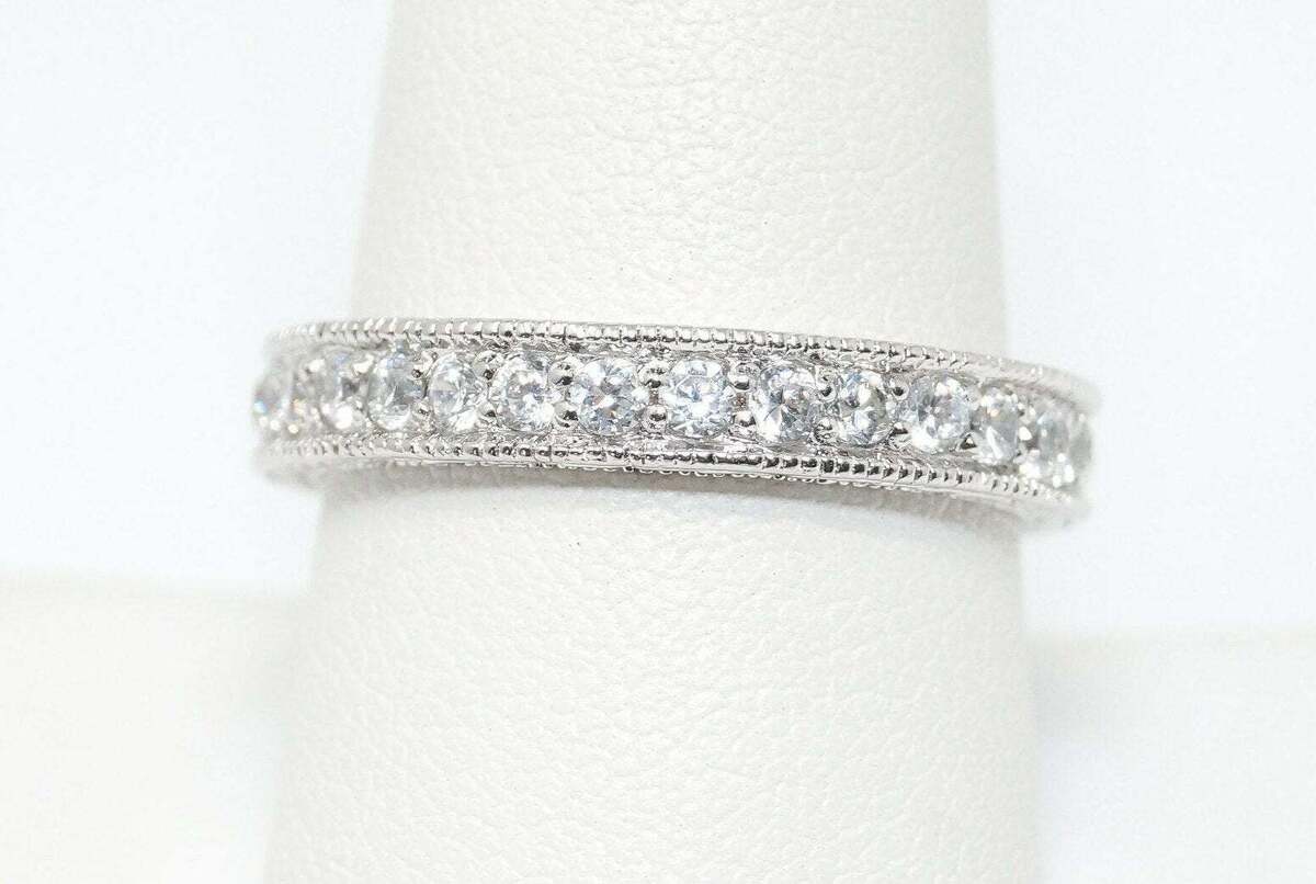 Vintage Designer RP Cubic Zirconia Sterling Silver Band Ring Vintage Designer RP Cubic Zirconia Sterling Silver Band Ring