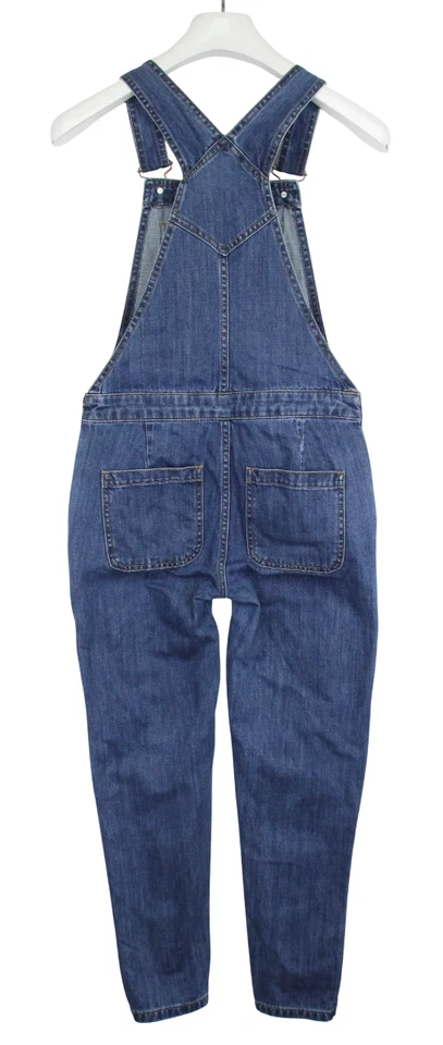 ASOS Jeans Mujer UK 2 Overoles Ajustados Con Bolsillos De Mezclilla Azul - Imagen 2 de 4