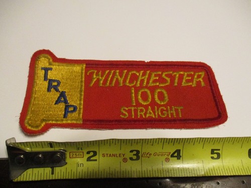 Original WINCHESTER 100 STRAIGHT TRAP AWARD SHOOTING SHOT GUN SHELL patch NOS #2