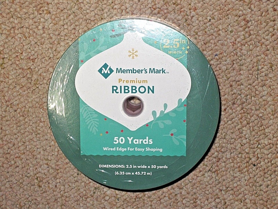 NEW Member's Mark 50 Yards Wired Edge Premium Ribbons Assorted 1.5