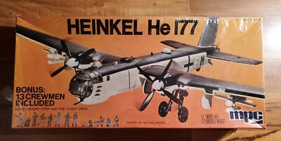 MPC Heinkel He 177 + 13 Crewmen Model Kit #2-0303 1/72 Scale MOSTLY SEALED USA 