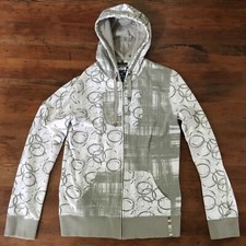 Burton Women s XL Snowboard Zip Front Hoodie White Gray