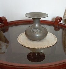 Vaso in peltro 95%  h15 x 13 lavorazione a mano