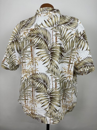 Vintage Rayon Blend Hawaiian Shirt Men 2XL Bamboo Palm Leaf Aloha Boca Classics - Picture 6 of 14