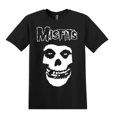 Misfits Skull White Punk, Rock, Band T-Shirt Black S-3XL