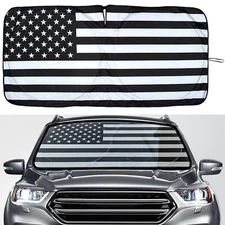 For Nissan Accessory US Flag Car SUV Windshield Sun Shade Foldable Shield Cover