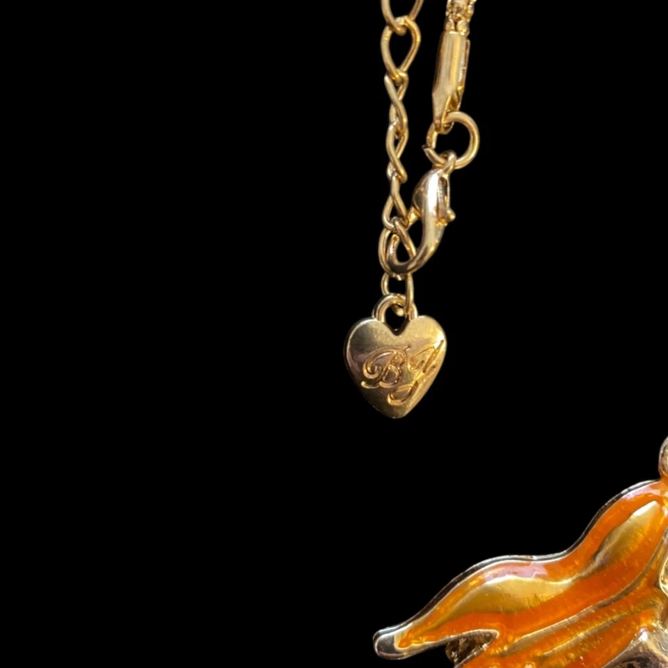 Collar Betsey Johnson Bajo el Mar Tono Dorado Sirena Glamour Joyería Estrás Foto 4 de 4