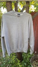 Vintage 90s Cheetah Mervyns Blank Crewneck Sweatshirt Heather Gray Large USA 80s