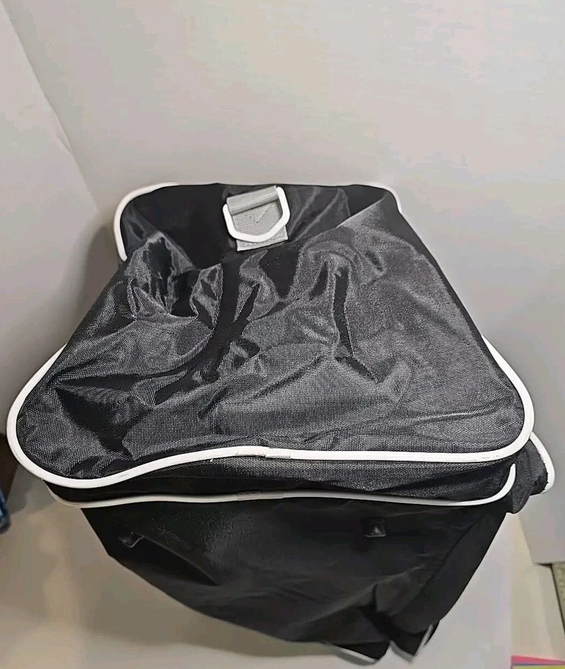 BOLSO DE LONA GRANDE DE COLECCIÓN AÑOS 90 LA KINGS NHL OFICIAL NASCO USADO EN EXCELENTE ESTADO HOCKEY NEGRO GIMNASIO ¡RARO!! Foto 4 de 4