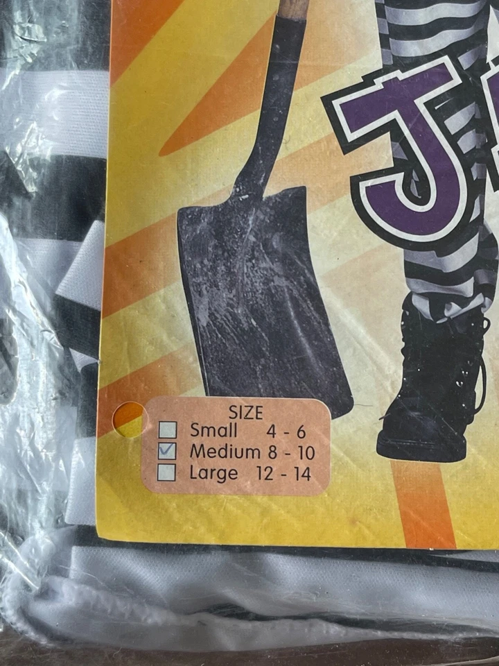 Vintage Fun World "Jailbird" Child Black & White Costume ~ Medium (6-8) - Image 3 of 4