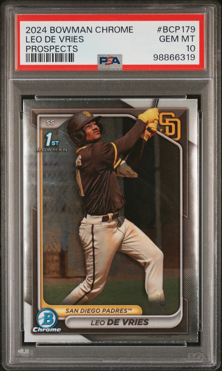 PSA 10 LEO DE VRIES 1st 2024 Bowman Chrome Prospects PADRES Rookie 