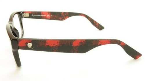 Alexander McQueen Eyeglasses Frame MCQ 0011 RJZ Black Red Acetate Italy 53-18 - Picture 3 of 9