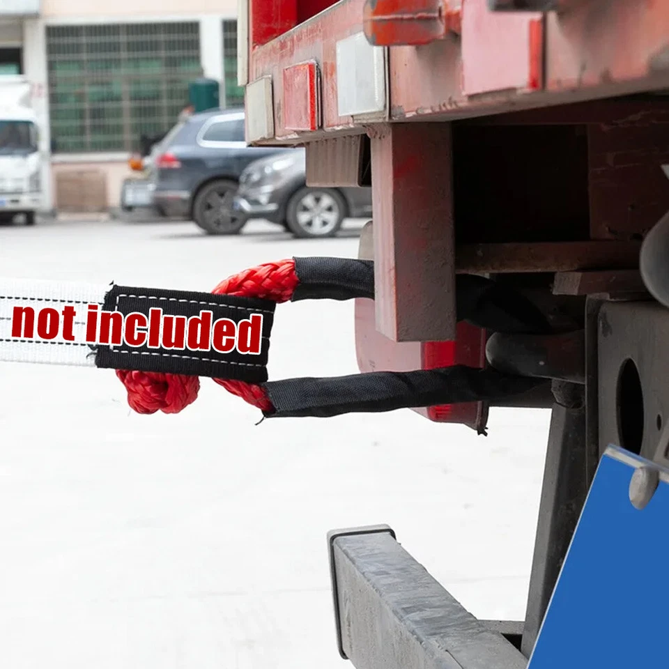 Grillete suave de fibra sintética para remolque de carros cuerda de tracción con funda protectora 38000 libras Foto 3 de 4