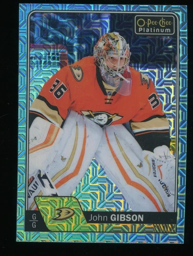 John Gibson 2016-17 O-Pee-Chee Platinum Ice Blue Traxx #74 Anaheim Ducks NM