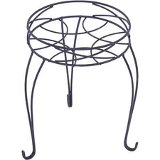 13IN Mainstays Round Matte Black Metal Plant Stand