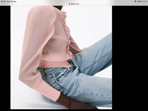 ZARA Pale Pink Knit And Organza Jacket 