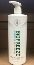BIOFREEZE 32 OZ QUART PAIN RELIEVING GEL PUMP BOTTLE GENUINE COLORLESS Exp 11/25