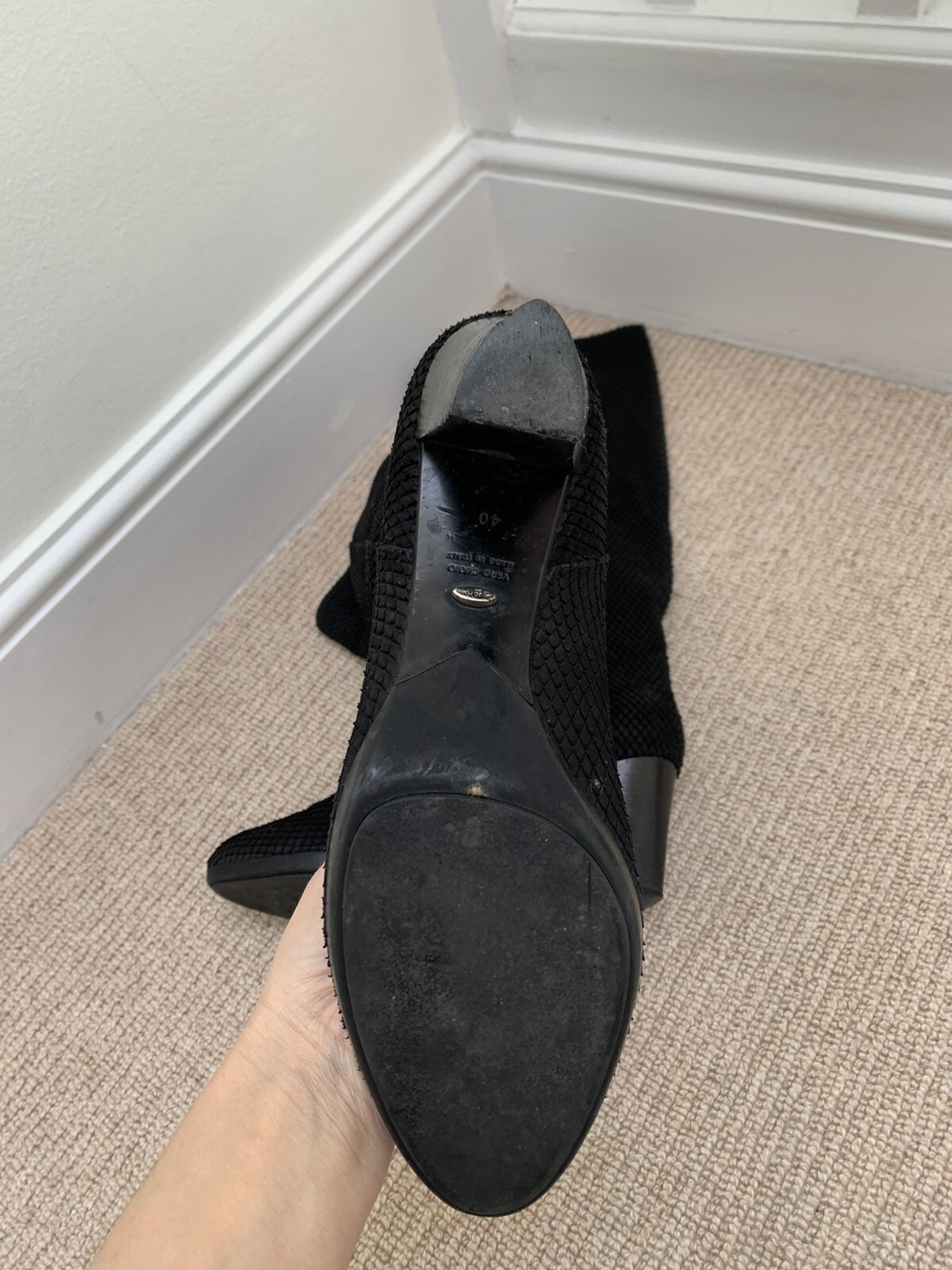 Sergio Rossi Leatger Suede Boots Python Skin Effe… - image 8