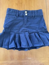 Polo Ralph Lauren Navy Blue Cotton Adjustable Waist Pleated Skirt-6Yrs