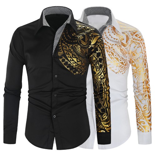Herren T-Shirt Totem Umlegekragen Cool Männer Shirt Print - Bild 3 von 16