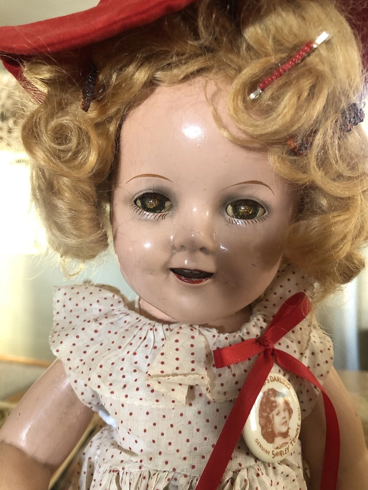 Vintage 1930s Ideal All Composition 18" Shirley Temple Doll And dress Very Nice! - Image 3 of 4