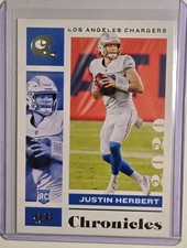 Justin Herbert RC 2020-21 Panini Chronicles Los Angeles Chargers #53 Rookie Card. rookie card picture