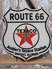 VINTAGE TEXACO PORCELAIN SIGN OLD 1952 ROUTE 66 AMBLER GAS STATION CAR MOTOR OIL