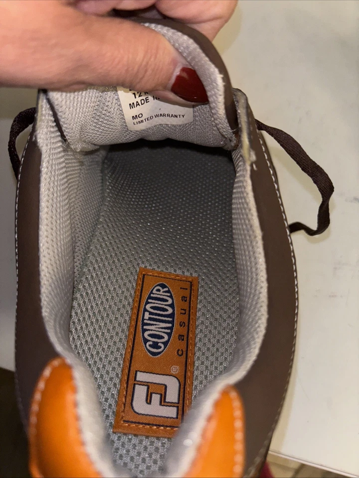 Footjoy Men’s 12M Brown  And Orange  Turf Shoes Worn Twice - Image 4 of 4