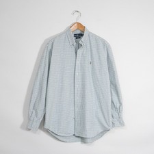 Vintage 90s Polo Ralph Lauren Oxford Button Up Shirt Large - Gingham Distressed