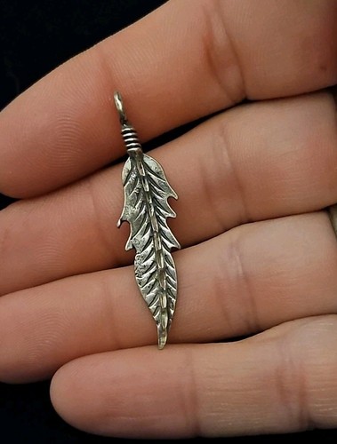 Sterling Southwestern Style Engraved Feather Pendant Shubes Manufacturing #57 - Picture 5 of 7