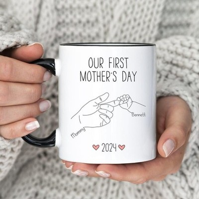 Our First Mother's Day Mug  Personalized Name Mug For Mom  First Time Mom Gifts