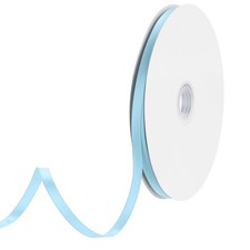 F&uuml;r 1/4\" doppelseitiges Satinband Polyester 65 Yards hellblau