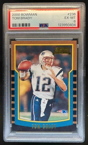 2000 Bowman Tom Brady Rookie RC #236 Patriots PSA 6