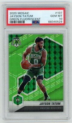 PSA 10 2020 Mosaic Green Fluorescent Jayson Tatum #107 Celtics