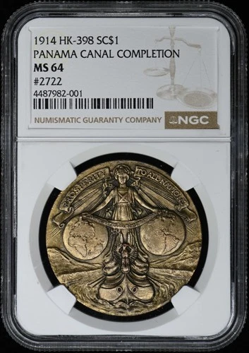 1914 HK-398 So-Called Dollar PANAMA CANAL COMP. SC$1 NGC MS64