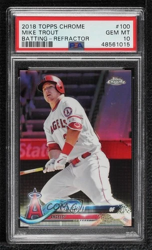 2018 Topps Chrome Refractor Mike Trout #100 PSA 10 GEM MT 07se
