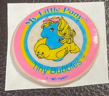 Vintage 1985 Puffy Sticker My Little Pony MLP Tiny Bubbles Pony 1.5" VTG 80s