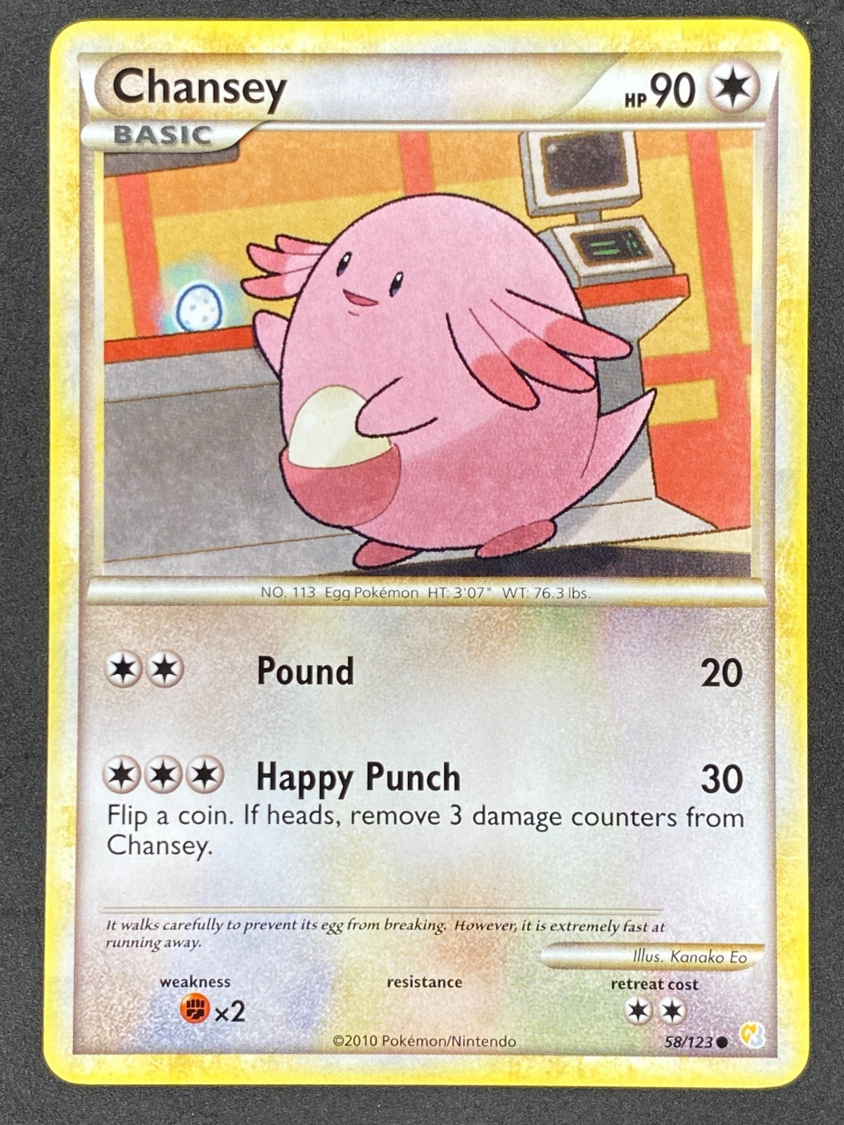 Pokémon Chansey 58/123 HS HeartGold & SoulSilver NM