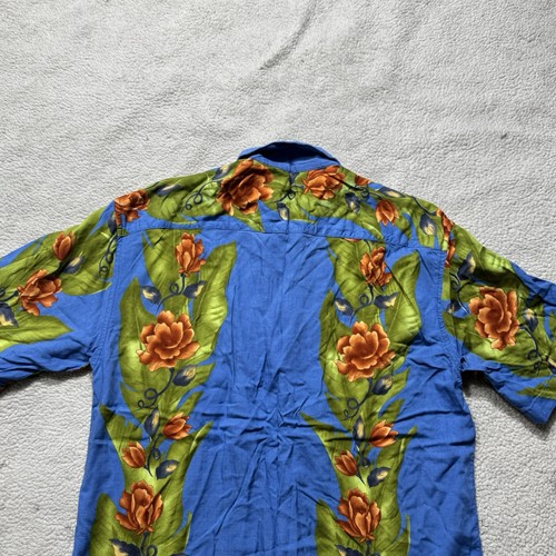 Tony Lambert Shirt Mens Small Button-Up Short Sleeve New York Hawaiian Floral - Picture 10 of 13