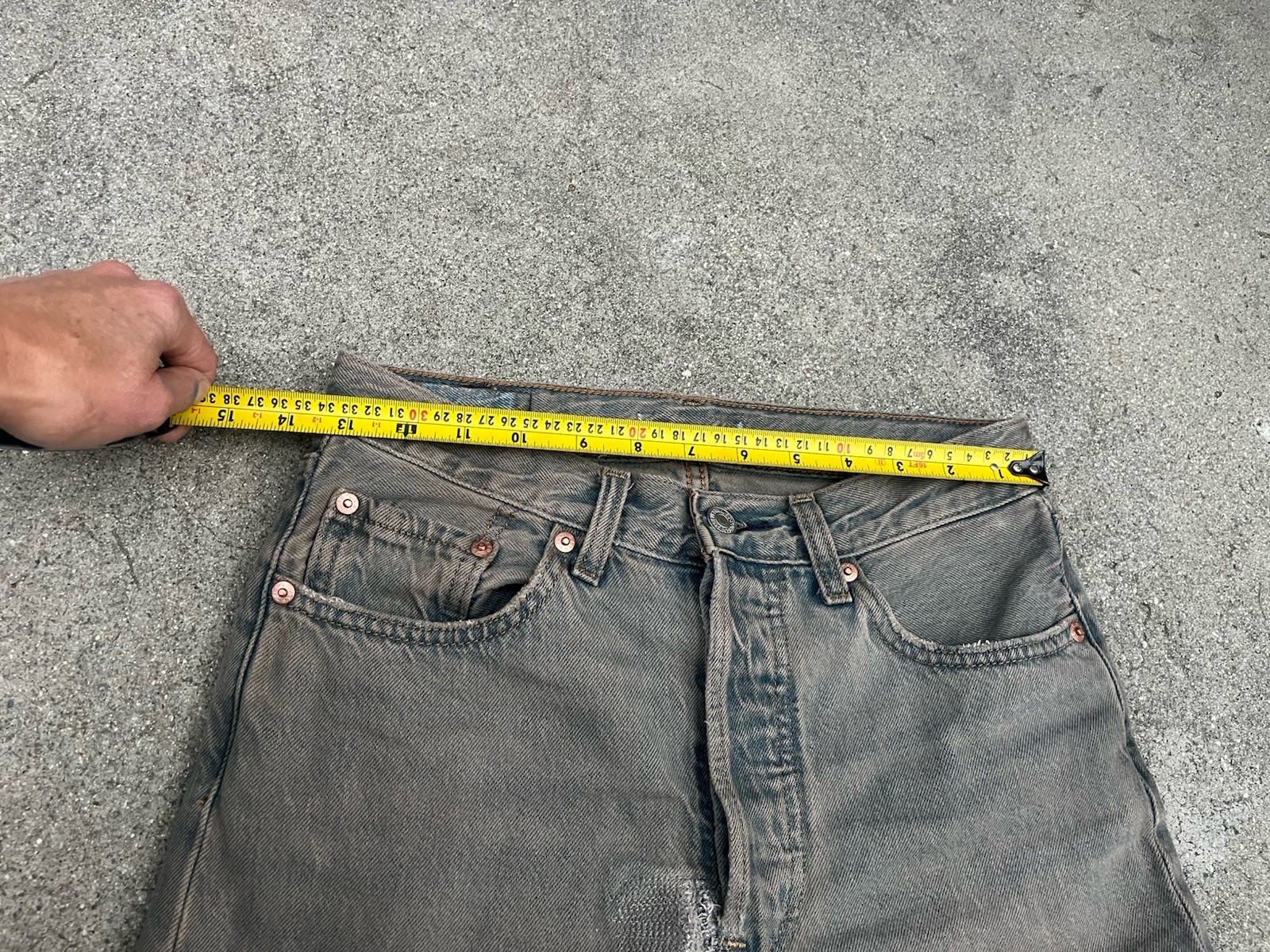 Levi's 501 jeans pigment overdye light wash gray 23 24 25 26 xs extra small 90s image 9