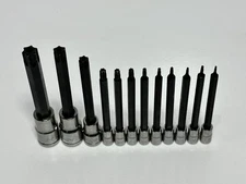 Blue-Point Tools 12pc T6-T60 TAMPER PROOF Torx Bit LONG Socket Driver Set