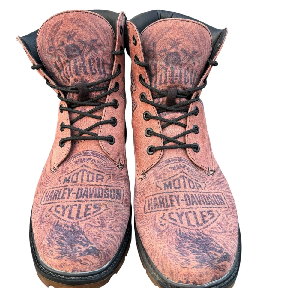 Botas con cordones Harley-Davidson personalizadas estilo Timberland sin talla plantilla de 30 cm Foto 4 de 4
