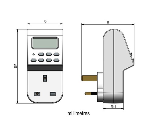 24 Hour Timer Switch 7 Day Digital LCD Electronic Plug-in Programmable  Socket - Afbeelding 3 van 12